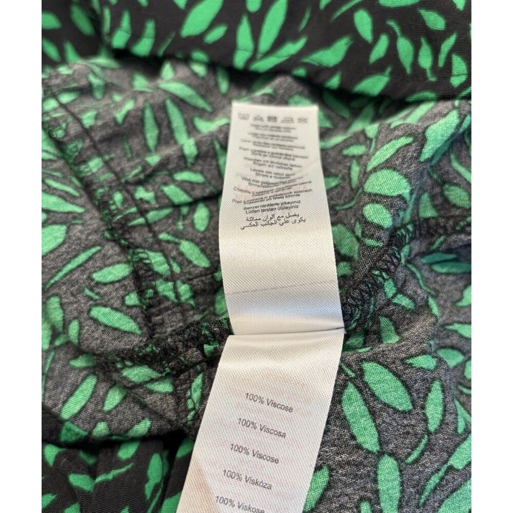 Apricot Green Black Floral Long Sleeve Dress Size 8 V-Neck - Picture 8 of 8